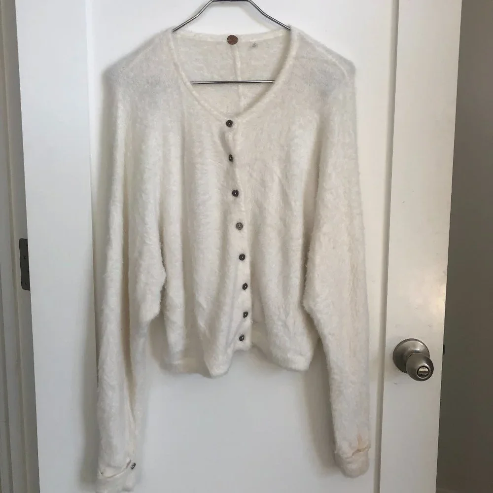 Free People Allegra fuzzy sweater cardigan - Picture 1 of 3